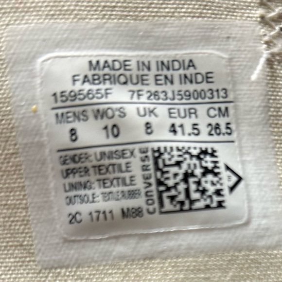 NWOT Converse All-Star canvas, low tops. Men's size 8, women’s size 10. - Picture 5 of 6